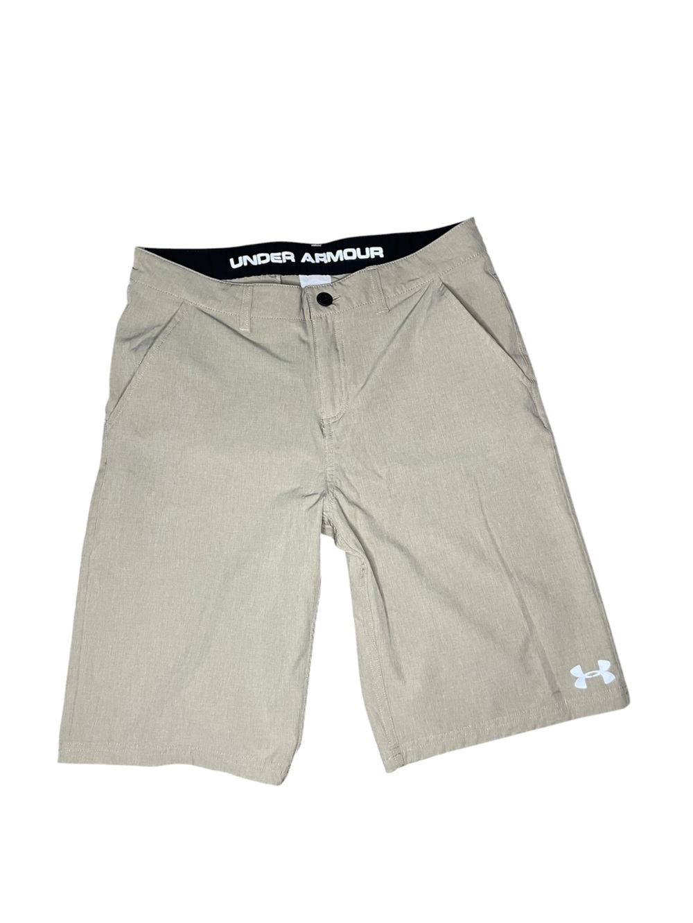 Under Armour Flat Front Tan Golf Shorts with Stretch-Boys 20
